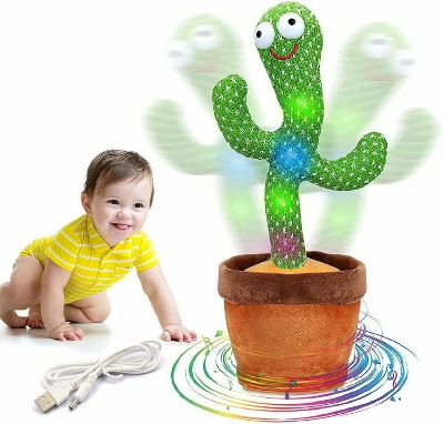 Picture of Dancing Cactus Plush Talking, Singing & Lighting Toy (USB CHARGING) - Multicolor