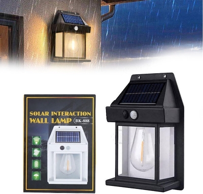 Picture of Solar Rechargeable Intercation Wall lamp - Black