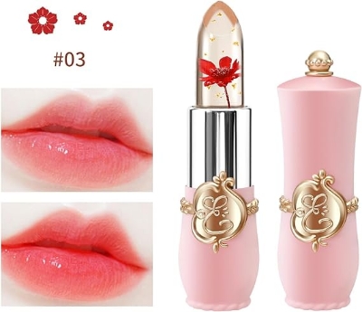 Picture of Transparent Lipstick Jelly Flower Moisturizing Lipstick Color Changing Lip Balm Lip Care Lipstick