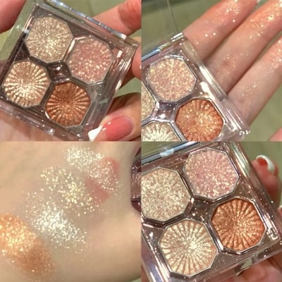 Picture of Dikalu Eyeshadow Palette  Cute Mini 4 Colour Eyeshadow For Easy Carrying To Anywhere (Traval,School/College,Party,Hang out) Quick Using