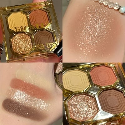 Picture of Dikalu Eyeshadow Palette  Cute Mini 4 Colour Eyeshadow For Easy Carrying To Anywhere (Traval,School/College,Party,Hang out) Quick Using