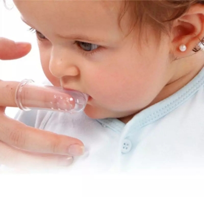 Picture of Baby Tongue Cleaner for Infants Soft Tongue Scraper for Babies Delicate Oral Care for Infants Complimentary Silicone Finger Toothbrush Retail Care