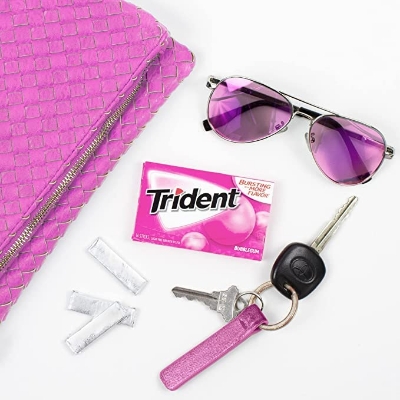Picture of Trident Sugar Free Gum Bubble gum Flavour (18 Sticks Pack of 1)
