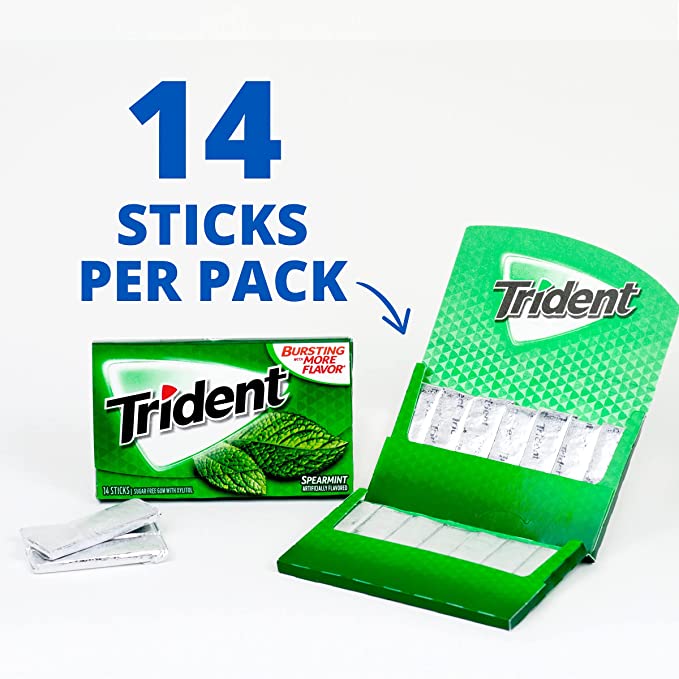 Picture of Trident Sugar Free Gum Watermelon Twist Chewing Gum 14 Sticks (Pack Of 12)