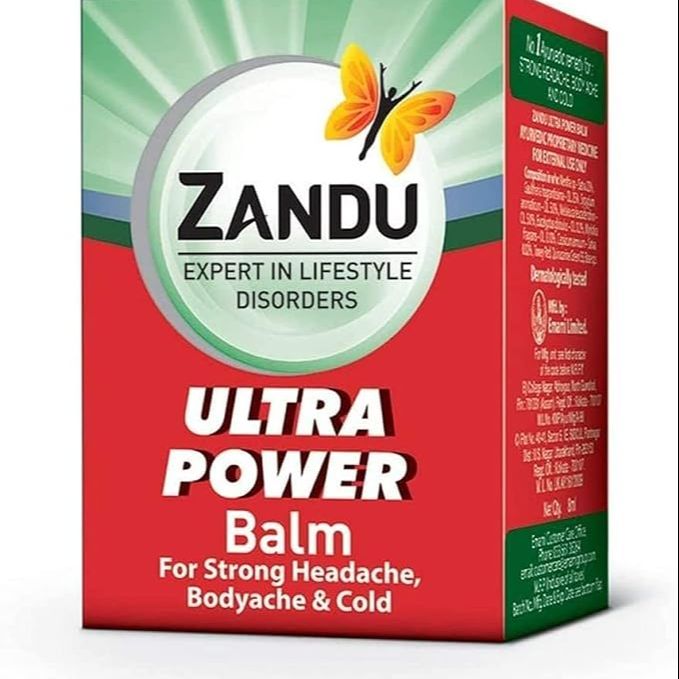 Picture of Zandu Ultra Power Balm | For Pain Relief from Strong Headache Bodyaches & Cold | Bone Joint & Muscle Care | 8  ML  10 pcs