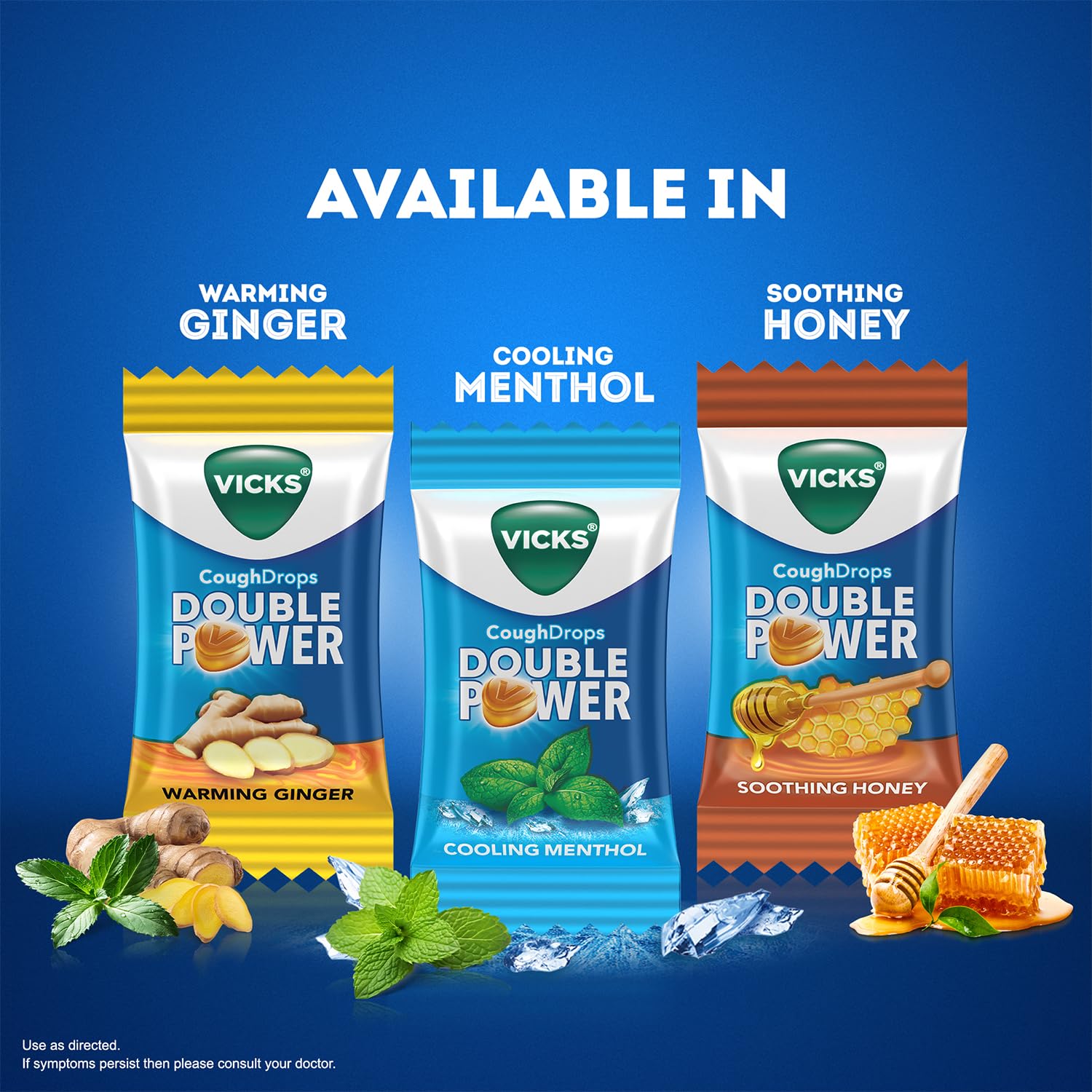 Picture of Vicks Cough Drops With 3 flavour Bag of 65p 175g INDIAN