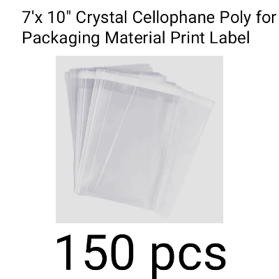 Picture of (7" x 10") 150 pcs Crystal Cellophane Poly for Packaging Material Print Label