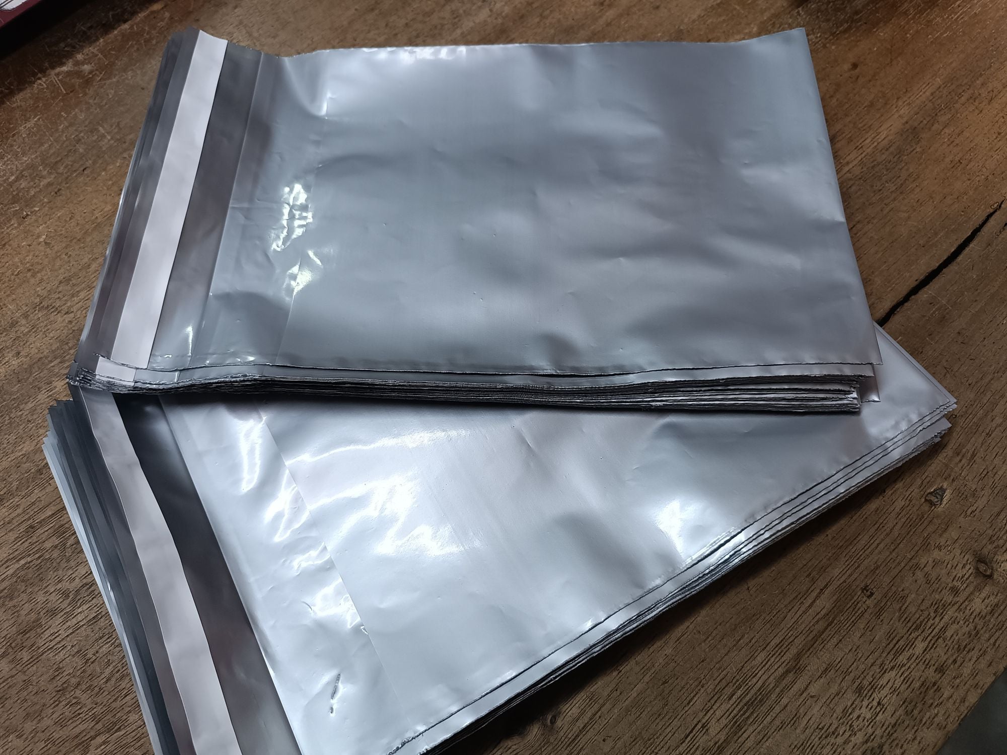 Picture of (8x10+2)inch 100 Pcs Silver Courier poly Bag/Parcel poly Bag/Mailer poly Bag