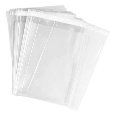 Picture of (5" x 6") 100 pcs crystal cellophane poly bag for packaging material with adhesive