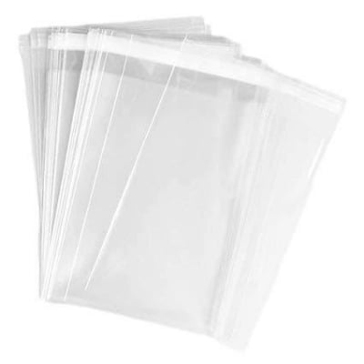 Picture of (14" x 20") 50 pcs crystal cellophane poly bag for packaging material with adhesive