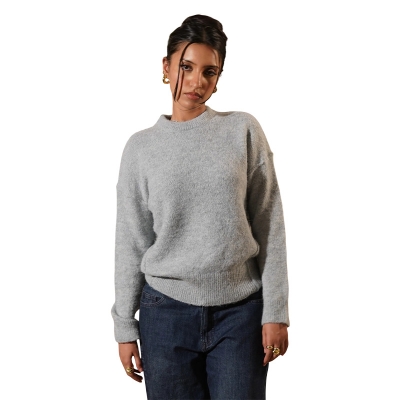 Picture of Bianca Mint Textured Crewneck Sweater