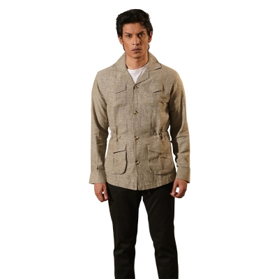 Picture of Olive Herringbone Travel Jacket