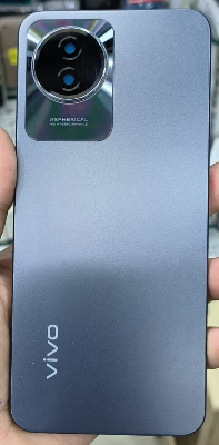 Picture of Back Panel Back Housing Body plus frame for Vivo Y02-Black (with Camera Lens Fitting)