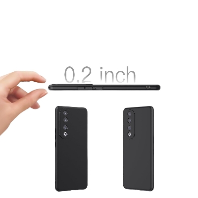 Picture of For Honor 90 SHOPBYSHOP Back Cover Silicone Soft Matte Finish Shockproof Anti Scratch Back Case Cover for Honor 90 -(Silicone/Black)