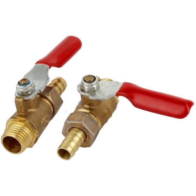 Picture of 1/4PT Threaded to 8mm Hose Tail Barb Coupler Gas Ball Valve