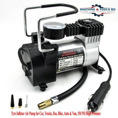 Picture of Tyre Inflator Air Pump for Car, Trucks, Bus, Bike, Auto & Van, 150 PSI High Pressure Compressor