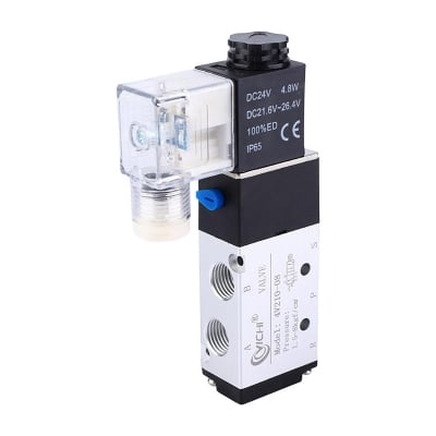 Picture of 2 Position Solenoid Air Valve 5 Port Pneumatic Control
