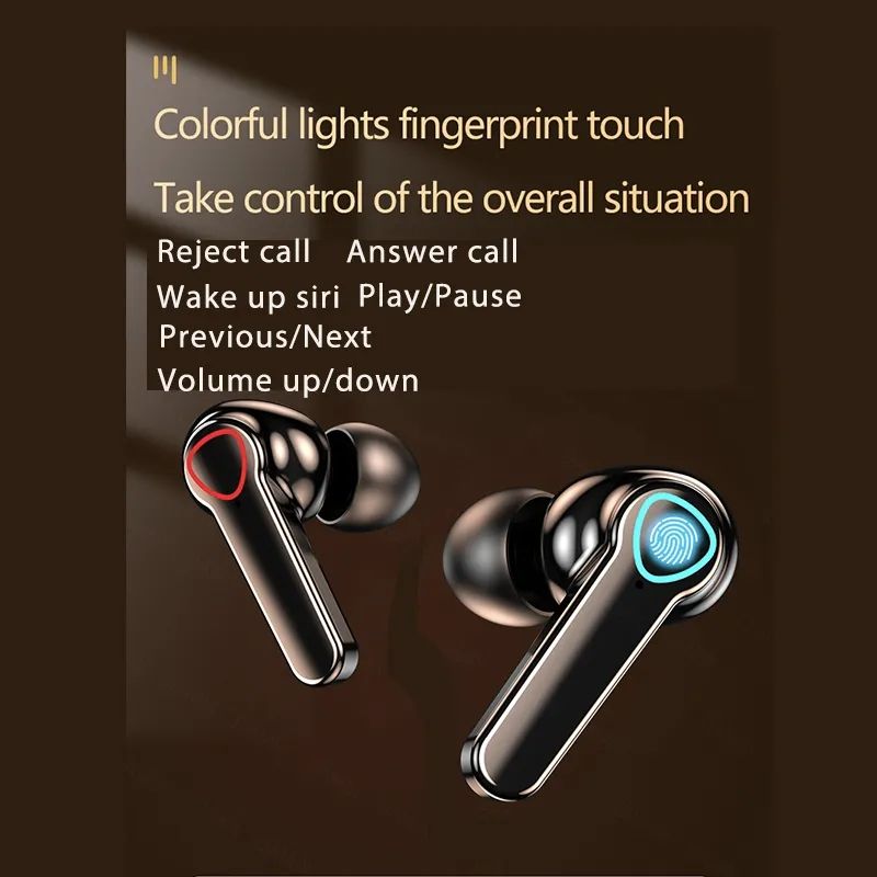 Picture of M19 Earbuds TWS Earphone Intelligente Touch Control Wireless Bluetooth 5.1 Headphones Waterproof LED Display With Microphone.