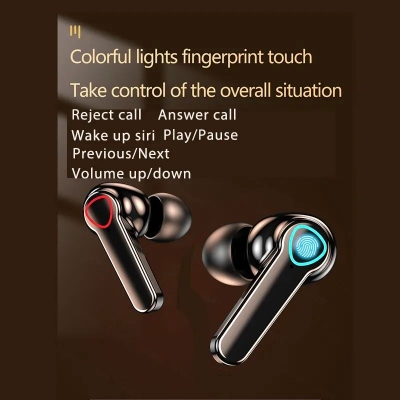 Picture of M19 Earbuds TWS Earphone Intelligente Touch Control Wireless Bluetooth 5.1 Headphones Waterproof LED Display With Microphone.