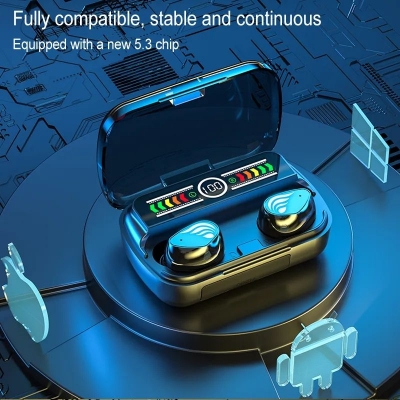 Picture of M27 Tws Wireless Earbuds Touch Control Waterproof Sports Gaming Headphone In Ear M27 Earphones With Powerbank.