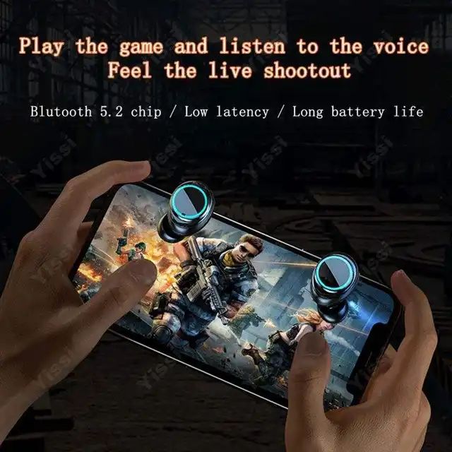 Picture of M25 7.1 2.4G bluetooth auricular LED Display gaming in-ear ecouteur Wireless Ohrhorer Kopfhorer earphone earbuds With Powerbank