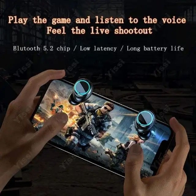 Picture of M25 7.1 2.4G bluetooth auricular LED Display gaming in-ear ecouteur Wireless Ohrhorer Kopfhorer earphone earbuds With Powerbank