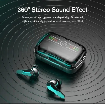 Picture of M12 TWS Wireless Bluetooth5.3 Earbuds with Microphone, 9D Stereo In Ear Headphones, Waterproof Sport Headset, Noise Reduction Bluetooth Earphones with LED Charging Case