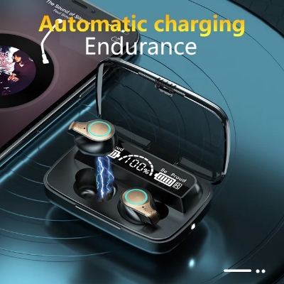 Picture of M18 TWS Wireless Earphone Waterproof  LED Display Earbuds.