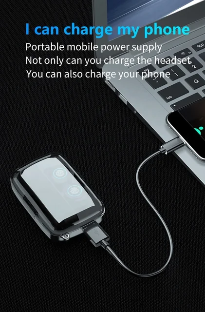 Picture of M18 TWS Wireless Earphone Waterproof  LED Display Earbuds.