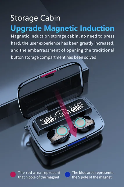 Picture of M18 TWS Wireless Earphone Waterproof  LED Display Earbuds.