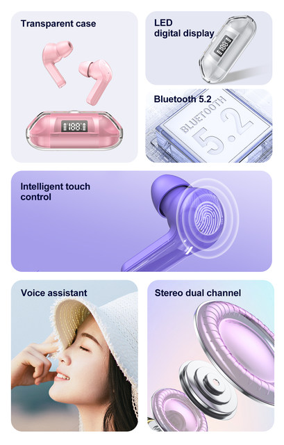 Picture of F20 Tws Koptelefoon Draadloze Bluetooth 5.2 Sport Ruisonderdrukking Koptelefoon Touch Control 250Mah Met Microfoon Led Display Headset