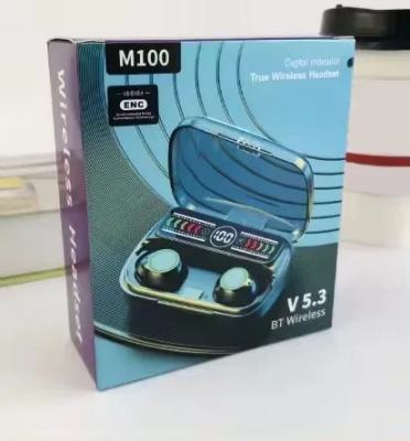 Picture of NEW M100 TWS Wireless Headphones Earphones Bluetooth Touch Control Noise Reduction Stereo Earbuds Headsets.