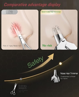Picture of Men's Nose Hair Trimmer Stainless Steel Manual Trimmer Suitable For Nose Hair Razor Washable Portable Nose Hair Trimmer