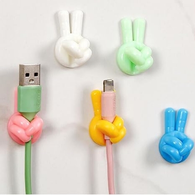 Picture of 10 PCS Creative Silicone Thumb Wall Hook - Multifunction Adhesive Cable Clip ，self Adhesive Thumb Hook Cable Organizer Clips Key Hanger