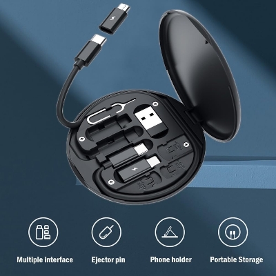 Picture of CHOICE Fast Charging Data Cable Bundle -60W Portable Charger Set with Storage Box | Multi-Port Cable Kit for Travel & Daily Use (Multicolor)