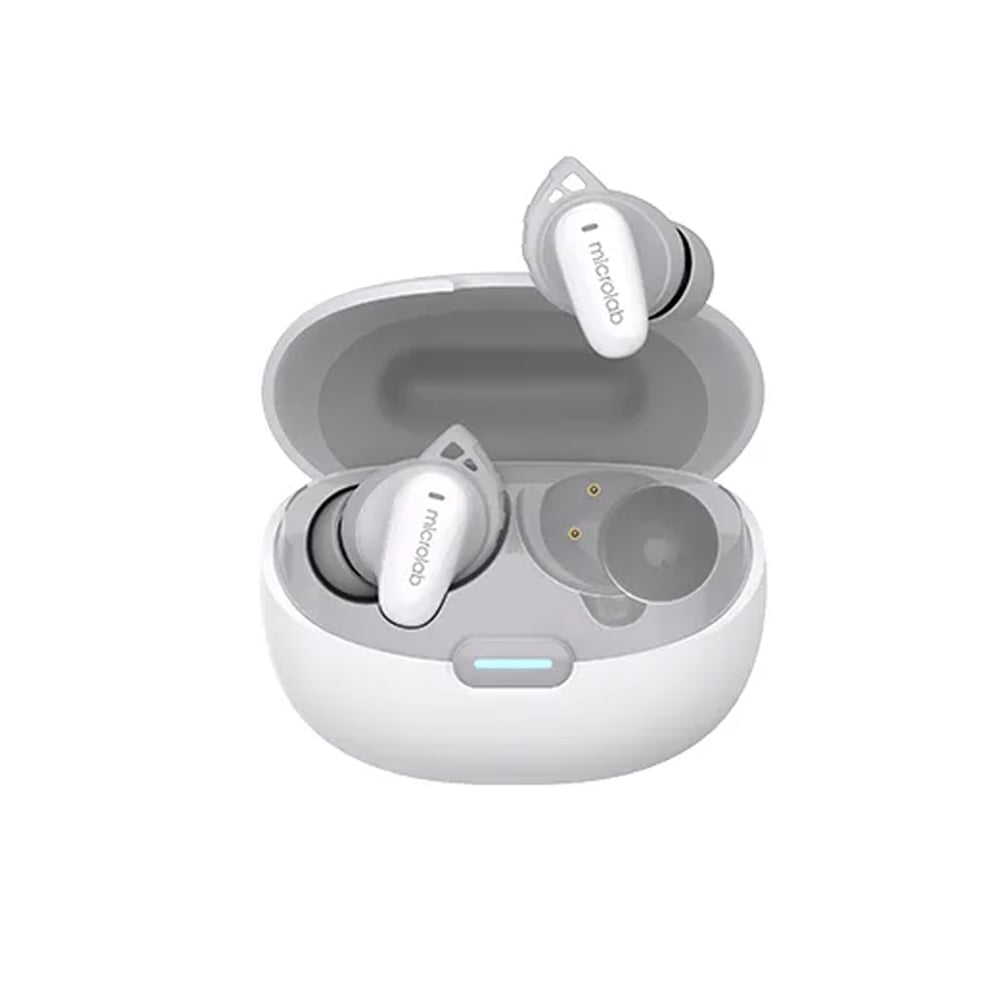 Picture of Microlab Wisepods ANC03 TWS ANC Earbuds - Black/White - TWS Active Noise Cancellation Bluetooth Earbuds - Bluetooth version: V5.3 with Range 10 Meter - Battery: Built-in Large Capacity 400mAh Battery