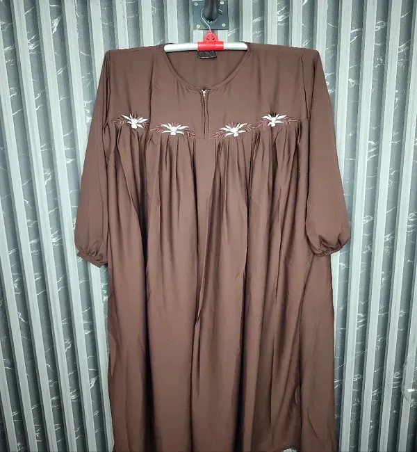 Picture of premium quality Dubai cherry fabric embroidery work Borka without hijab