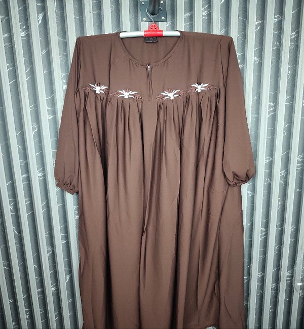 Picture of premium quality Dubai cherry fabric embroidery work Borka without hijab