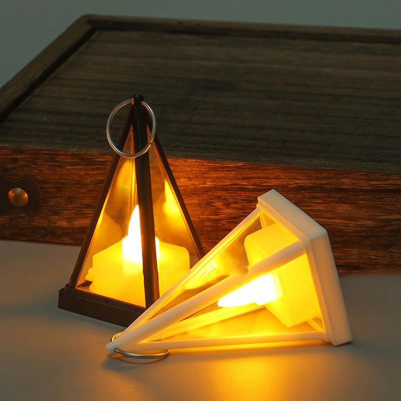 Picture of 3D Triangle Electronic Candle-Holder LED Candle Night Light Party Atmosphere Decoration Ornament Props Home Decor