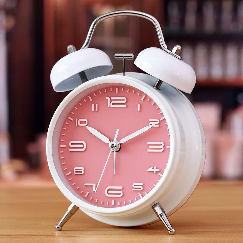 Picture of Mute Alarm Clock Large Bell Metal Alarm Clocks Child Bedside Table Clock Wake UP LED Light Home Decoration Gift for Kids Friends