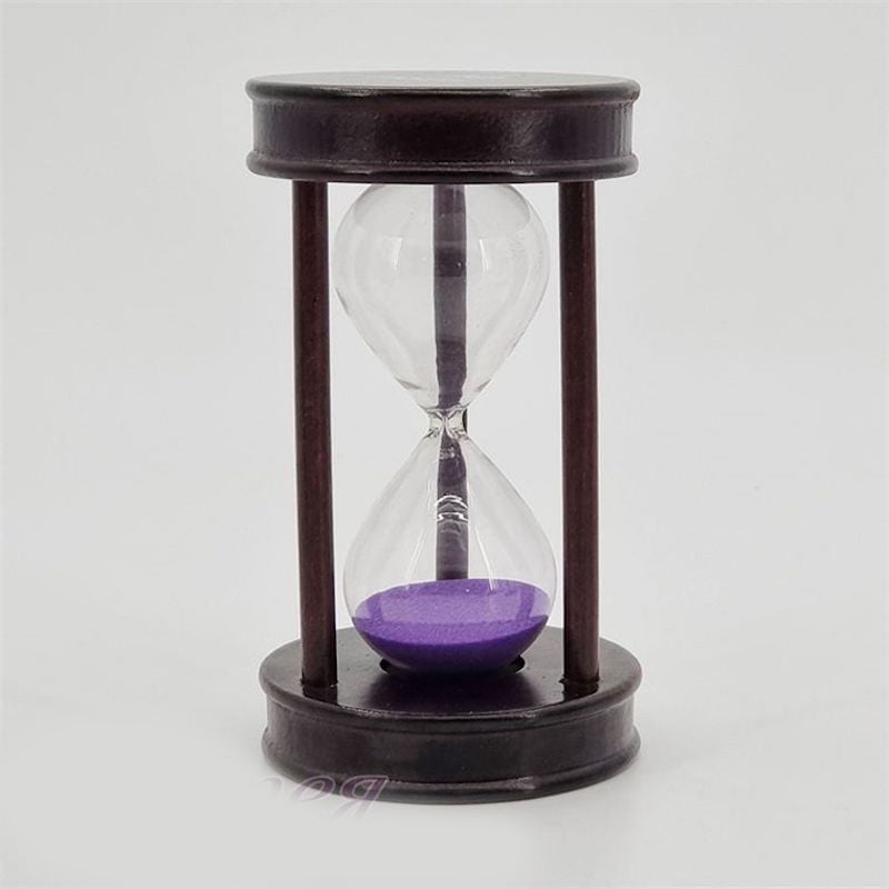 Picture of Retro Wooden Hourglass Timer – 5 Minute Sand Timer with Blue Sand & Wooden Base – Home Decor & Desk Gift