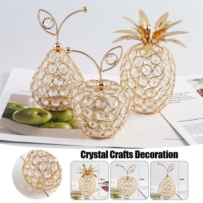 Picture of Creative Nordic Crystal Crafts Pineapple Pear Home Decoration Ornaments Gift Apple Pear Pineapple Decorative Handicraft