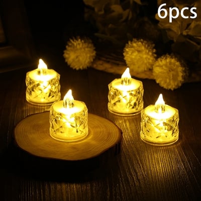 Picture of Crystal LED Flameless Candle Light – Battery Operated Tealight for Wedding, Party, Christmas, Halloween Decor