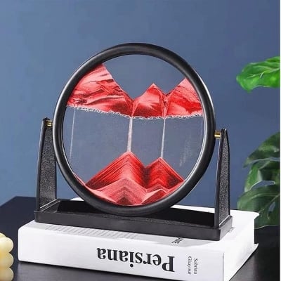 Picture of 3D Rotatable Sand Art Hourglass – Moving Quicksand Painting in Round Glass Frame for Home Decor & Gifts