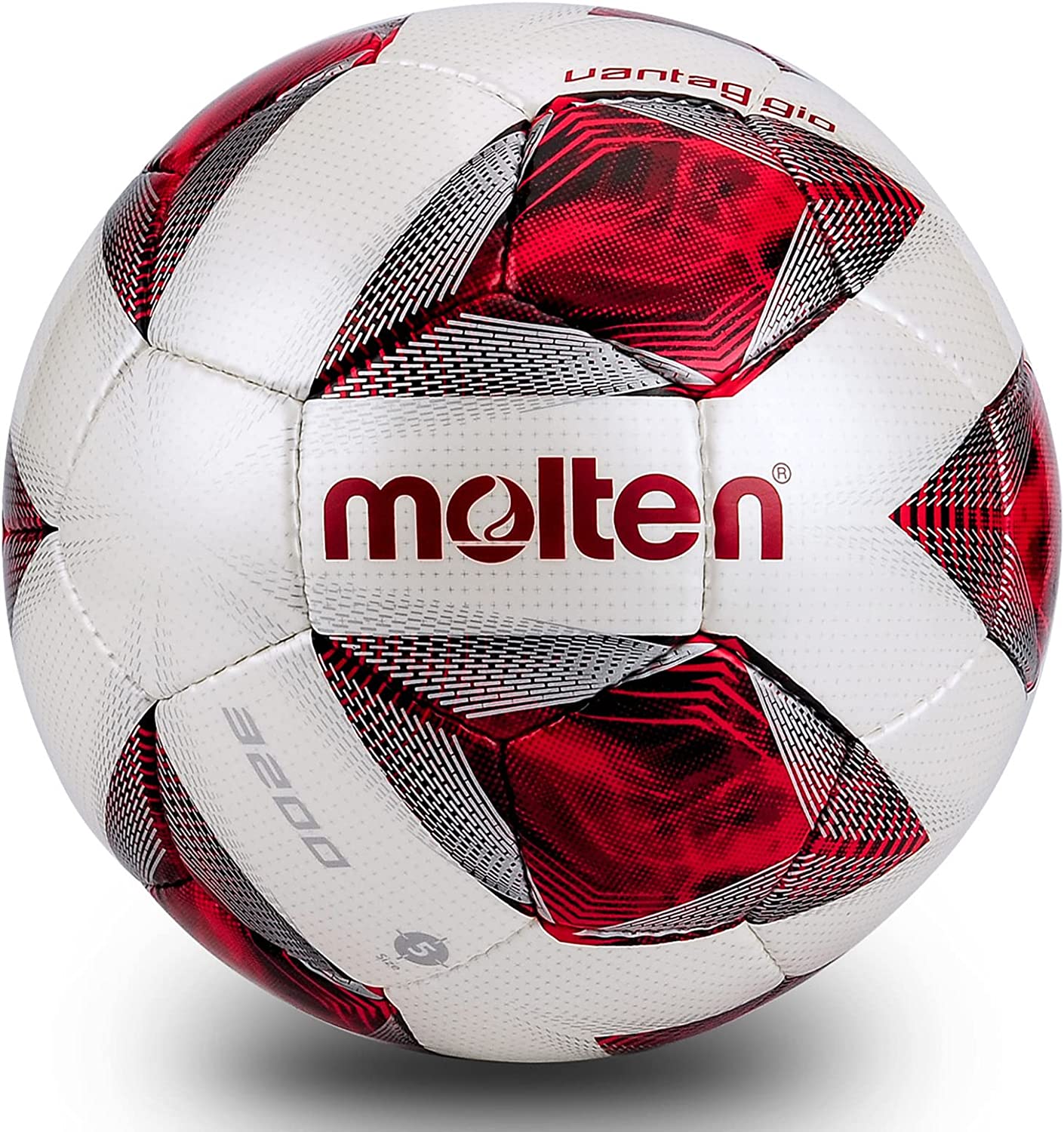 Picture of Molten Soccer Ball Size 5 Vantaggio Football Superior Function and Design Ultimate Visibility for Adults Kids 5000 Match Ball SnowWhite