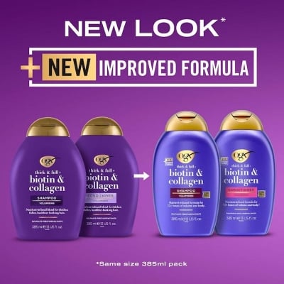 Picture of UK ,USA, Original OGX thik & Full Biotin & Collagen Shampoo Used For male/female 385 Ml