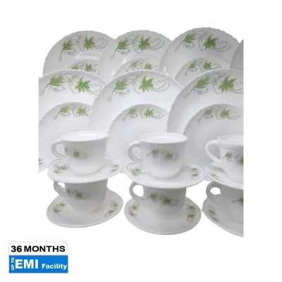 Picture of 52 Pcs Pyrex Opal Glassware White Oven Save Dinner Set - Dinner Set