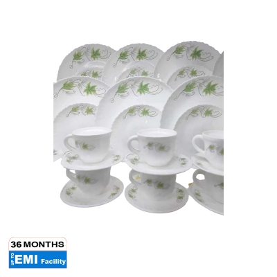 Picture of 32 Pcs Pyrex Opal Glassware White Oven Save Dinner Set - Dinner Set