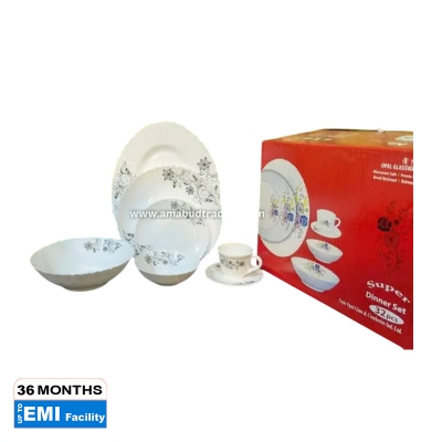 Picture of 52 Pcs Pyrex Opal Glassware White Oven Save Dinner Set - Dinner Set