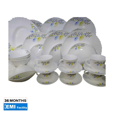 Picture of 52 Pcs Pyrex Opal Glassware White Oven Save Dinner Set - Dinner Set